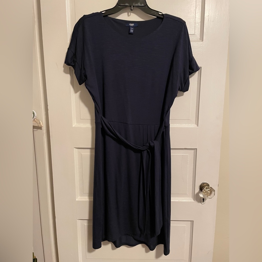 Chaps Navy Blue Tie-Waist Knit Dress - Women’s Medium